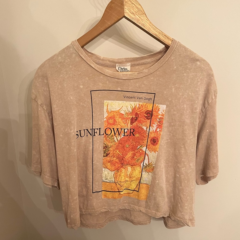 Dirtee Laundry Vincent Van Gogh Cropped Tee Size XL